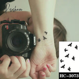 Waterproof Temporary Tattoo Stickere Black Hand Drawn Heart Design Body Art Fake Flash Wrist Ankle