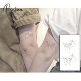 Waterproof Temporary Tattoo Stickere Black Hand Drawn Heart Design Body Art Fake Flash Wrist Ankle