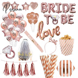 Wedding Decorations Rose Gold Bride To Be Letter Foil Ballon Veil Sash Headband Bridal Shower