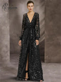 Wedding Dresses Princess Premium V-Neck Long Sleeve Feather Lace With Belted Trailing Bridal Luxury