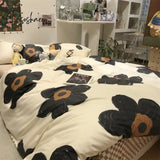 Winter Comforter Bedding Sets Double Cotton Protector Aesthetic Duvet Cover Insert Flowers Cute