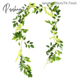 Wisteria/Rose/Eucalyptus Artificial Flowers Vine Garland Wedding Arch Decoration Fake Roses Hanging