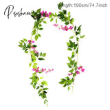 Wisteria/Rose/Eucalyptus Artificial Flowers Vine Garland Wedding Arch Decoration Fake Roses Hanging