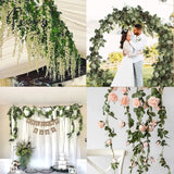 Wisteria/Rose/Eucalyptus Artificial Flowers Vine Garland Wedding Arch Decoration Fake Roses Hanging