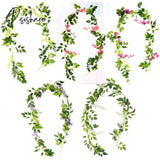 Wisteria/Rose/Eucalyptus Artificial Flowers Vine Garland Wedding Arch Decoration Fake Roses Hanging