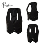 Women’s Dressy Waistcoat Racerback Vest Tuxedo Daily Suit Vintage Steampunk Jacquard Jacket Punk