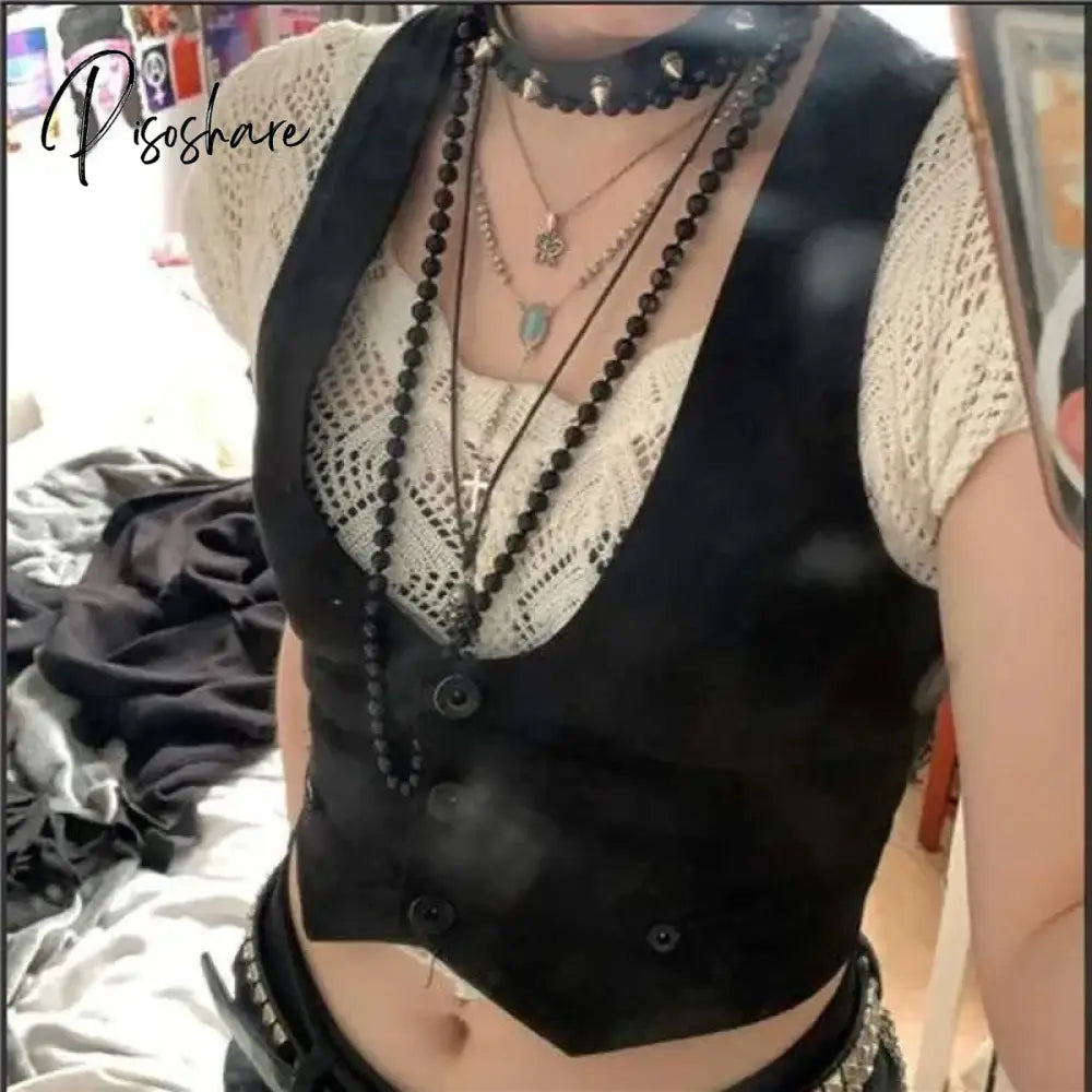 Women’s Dressy Waistcoat Racerback Vest Tuxedo Daily Suit Vintage Steampunk Jacquard Jacket Punk