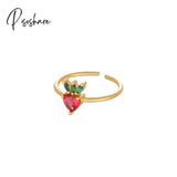 Zircon Rings For Women Trendy Little Bear Love Fruit Temperament Girl Prom Party Gift Wedding Ring