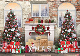 Christmas Backdrop Winter Snow Gift Hot Cocoa Bar Forest Tree Farm Family Portrait Photography Background Decoration Backdrops