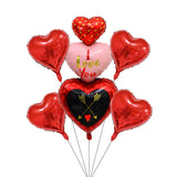 Valentine's Day Aesthetic 5Pcs Valentines Day Decor Giant Aluminum Foil Balloons Lipstick Lips Red Heart Siamese Love Foil Balloons Valentines Day Wedding