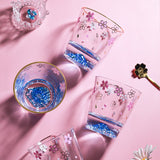 Pisoshare Creative Sakura Mount Fuji Glass Tea Cup Mug Wineglass Clean Glasses With Double Bottom Cold Drink Juice Milk Cups Drinkware New