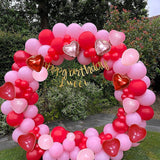 Valentine's Day Aesthetic 105Pcs Valentines Day Red Pink Balloons Garland Kit Red Rose Gold Heart Foil Balloons Wedding Valentines Balloons Garland Kit