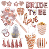 Wedding Decorations Rose Gold Bride To Be Letter Foil Ballon Bride Veil Sash Headband Bridal Shower Bachelorette Party Supplies