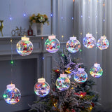 Led Curtain Lamp 3M Snowman Wishing Ball Lamp String Christmas Window Decoration Copper Wire Lamp Ball Color Lamp String
