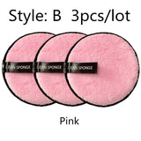 Reusable Makeup Remover Pads Wipes 3pcs Microfiber Make Up Removal Pad Sponge Cleaning Remover Tool