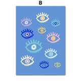 Abstract Evil Eye Mykonos Capri Bliss Santorini Flower Wall Posters And Prints Canvas Painting Pictures For Living Room Decor