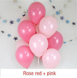 12pcs/lot Pink Latex Balloon Chrome Red Hot Pink Silver Metal Balloon Baby Shower Birthday Party Wedding Decorations Air Globos