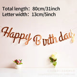 Rose Gold Happy Birthday Letter Foil Balloons Adult Women Party Decoration Baby Girl 1 2 3 4 5 6 7 8 9 1st 10 30 40 50 Years Old