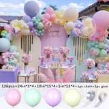 126/182pcs Multicolor Macaron Pastel Balloon Garland Rainbow Latex Balloons Air Globos Birthday Party Wedding Baby Shower Decor