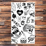 Skull Anchor Halloween Temporary Tattoos For Adults Children Realistic Pirate Panda Compass Fake Tattoo Sticker Body Neck Tatoos