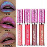 Pisoshare Hot Sales Mermaid Shimmer Lipstick Waterproof Makeup Lip Gloss 24h Long Lasting 6 Colors Pigment Glitter Lip Stick TSLM2