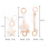 1set Baby Wooden Rattle Toys Play Gym Mobile Hanging Sensory Toys Foldable Play Gym Frame Activity Gym Baby Room Decorations Toy