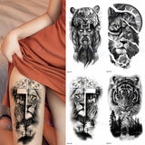 Waterproof Temporary Tattoo Sticker Big Tiger Lion Wolf Rose Arm Tattoo Hipster Tattoo Man Woman Tattoo Body Tattoo Art Tatuajes