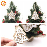 New!6PCS/Lot Multi European White Wooden Pendants Ornaments Hanging Gifts For Wedding&Christmas Party Decorations Tree Ornaments