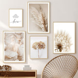 Bunny Tail Grass Reed Dandelion Flower Wall Art Canvas Painting Nordic Posters And Prints Wall Pictures For Living Room Decor