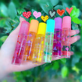 6 Color Random Roll-On Fruit Oil Lip Balm Lip Gloss Moisturizing Mirror Transparent Lip Oil Long Lasting Hydrating Lip Cosmetics