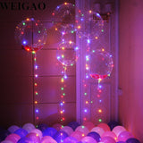 18inch Transparent LED Bobo Balloons Wedding Decor Glow in the dark Ballons DIY Birthday Party Decoration Kids globos
