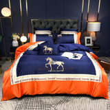 Pisoshare Luxury Europe Palace Bedding Set Breathable Satin Cotton Horse Embroidery Double Duvet Cover Bed Linen Pillowcases Home Textile