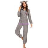 Onesies Fluffy Fleece Jumpsuits Sleepwear Overall Plus Size Hood Sets Pajamas For Women Adult For Winter Warm Pyjamas Women