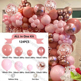 Dusty Pink Balloons Garland Kit Rose Gold Balloon Arch Wedding Valentine's Day Decor Princess Theme Girl Birthday Party Decor