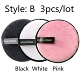 Reusable Makeup Remover Pads Wipes 3pcs Microfiber Make Up Removal Pad Sponge Cleaning Remover Tool
