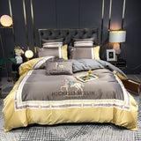 Pisoshare Luxury Europe Palace Bedding Set Breathable Satin Cotton Horse Embroidery Double Duvet Cover Bed Linen Pillowcases Home Textile