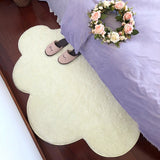 Pisoshare Cloud Shaped Bedside Carpet Soft Plush Bedroom Rugs Non Slip Floor Mat for Living Room Nursery Baby Play Mat Home Decorative Rug