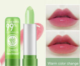 Pisoshare 1PC Moisture Lip Balm Long-Lasting Natural Aloe Vera Lipstick Color Mood Changing Long Lasting Moisturizing Lipstick Anti Aging