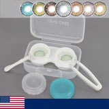 Colored Contacts Lens Case Clip Stick Tweezers Combination Box Piece Clip Set Natural Color Lenses with Contact Case