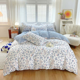 Pisoshare 100% Cotton Bedding Set With Flowers,Skin Friendly Breathable, Duvetcover&2pcs Pillowcase,No Bed Sheet