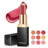 9 Colors Glitter Matte Velvet Nude Lipstick Shimmer Sexy Red Pigments Makeup Long Lasting Waterproof Profissional