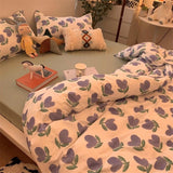 Pisoshare Korean Princess Heart Print Bedding Sets 3/4pcs Cute Kids Girl Adult Bed Linings Duvet Cover Bed Sheet Pillowcase Home Textile