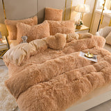 High-end Luxury Mink Velvet Duvet Cover Thickened Warm Lamb Wool Plush Quilt 1 PCS Pillow Case Winter Bedding Girl Bed Decor