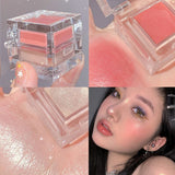 Waterproof Diamond Highlighter Blush Palette Natural Blush Peach Pink Red Rouge Cheek Lasting Nude Makeup Cosmetic Face Makeup
