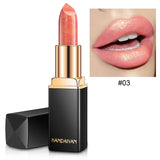 Pisoshare Waterproof Nude Glitter Lipstick 9 Colors Long Lasting Non-stick Cup Velve Red Mermaid Sexy Shimmer Lipsticks Makeup Cosmetic