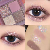 4 Colors Purple Taro Eyeshadow Palette Cool Toned Smokey Eye Shadow Pallete Rouge Matte Glitter Shimmer Nude Eye Pigment Makeup