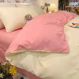 Pisoshare Cream Style Pink Yellow Bedding Set Twin Full Queen King Size Bed Linen Girls Adults 180x220cm Bed Flat Sheet Pillowcase Kawaii