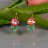 New Arrival Rainbow Crystal Dangle Earrings Cute Trendy Geometric Drop Earrings Boho Jewelry Accessories For Women Girls