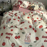 Pisoshare Korean Style Bedding Set Boys Girls Twin Queen Size Duvet Cover Flat Sheet Pillowcase Bed Linen Kids Adult Fashion Home Textile