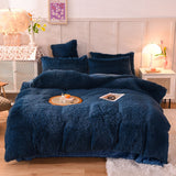Pisoshare Nordic Winter Warm Bedding Set Luxury Thicken Mink Fleece Duvet Cover Bed Sheet and Pillowcases Quilt Cover Queen King Size Home
